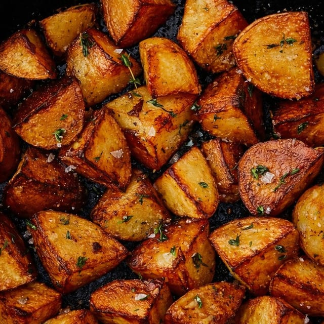 Smothered Country Potatoes with Gravy.