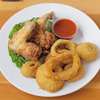 2 jumbo wings, fries, and 20 oz drink.